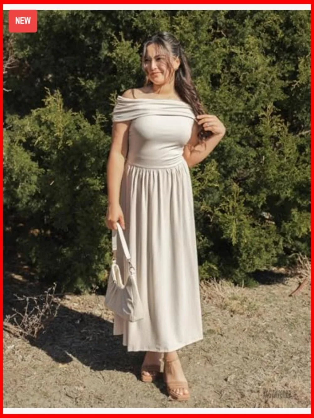 Sleeveless Off Shoulder Maxi Dress Slim Fit Swing Pleated Formal Casual - Picture 6 of 7